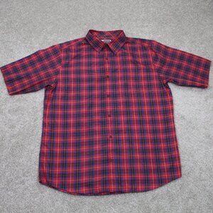 Exofficio Insect Shield Shirt Mens XL Red/Blue Plaid Short Sleeve Button Up